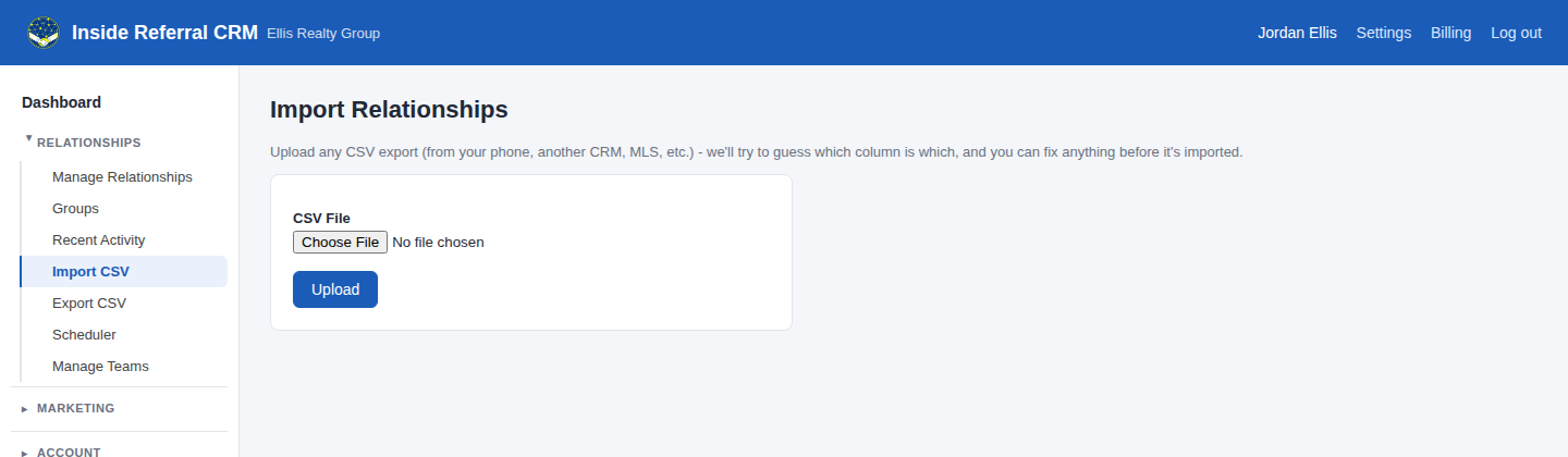 Import Contacts screenshot